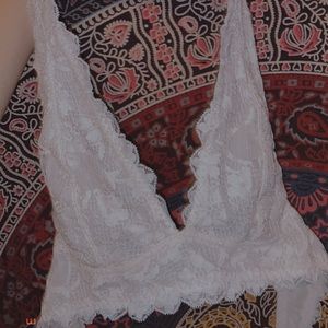 white lace halter bralette